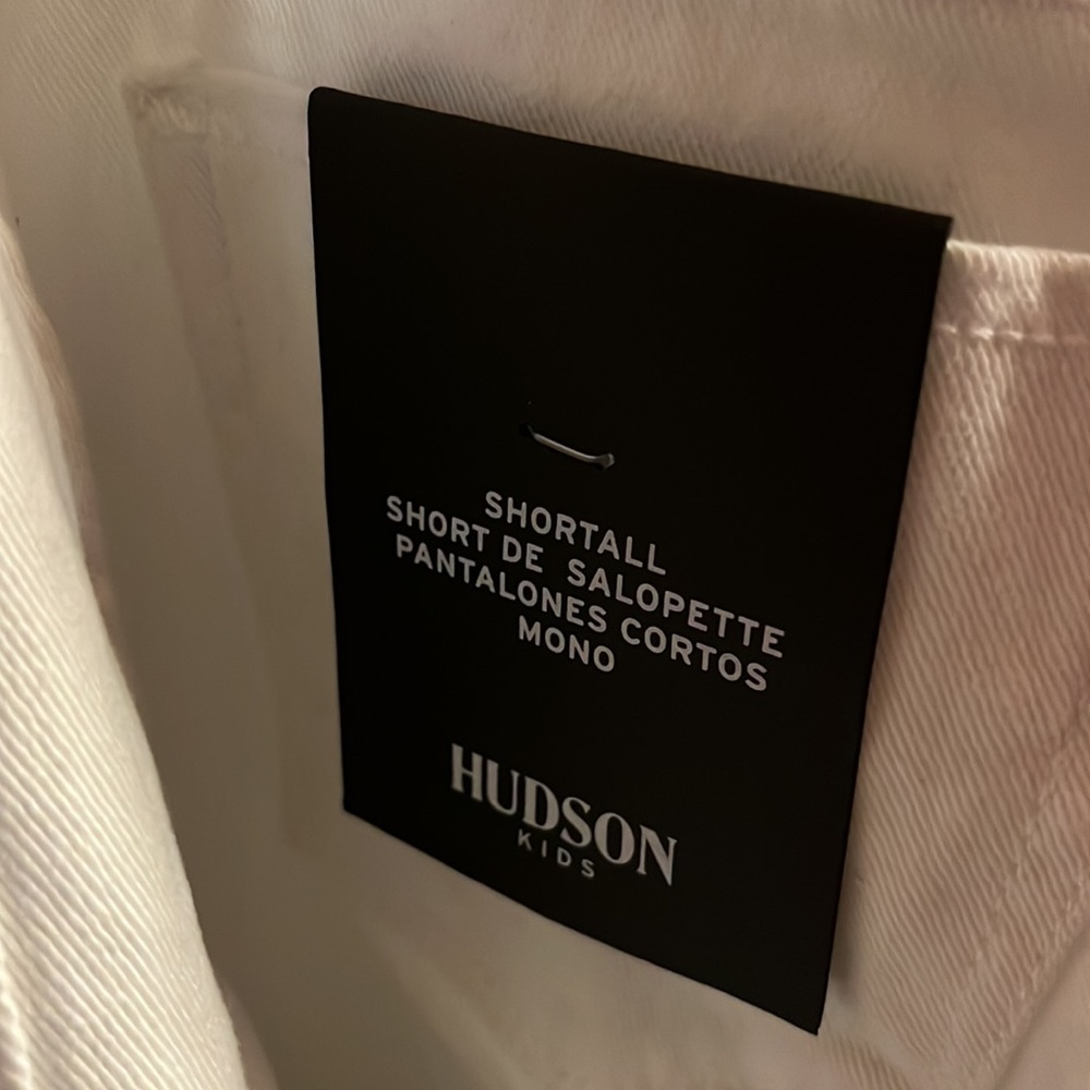 Hudson kids size 10 white shortalls. New with tags. - Picture 6 of 7
